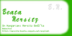 beata mersitz business card